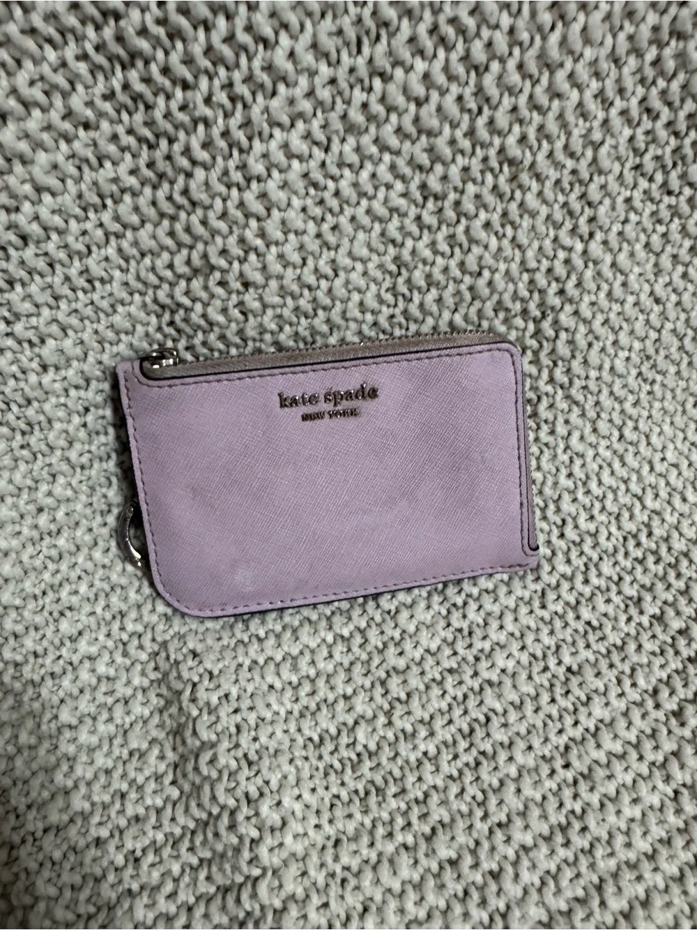 kate spade Two-Tone Lilac and Navy Zip‎ Card Case